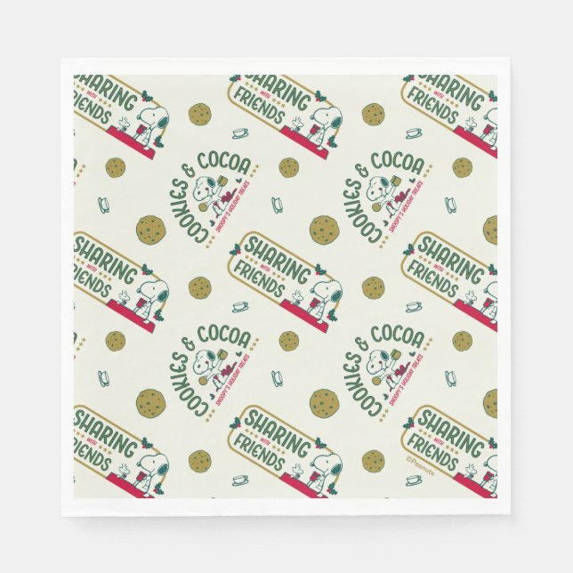 Serviette En Papier cacahuètes | Snoopy & Woodstock Motif de cacao cha (Devant)