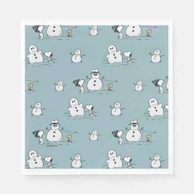 Serviette En Papier cacahuètes | Snoopy & Woodstock Winter Break Motif (Devant)