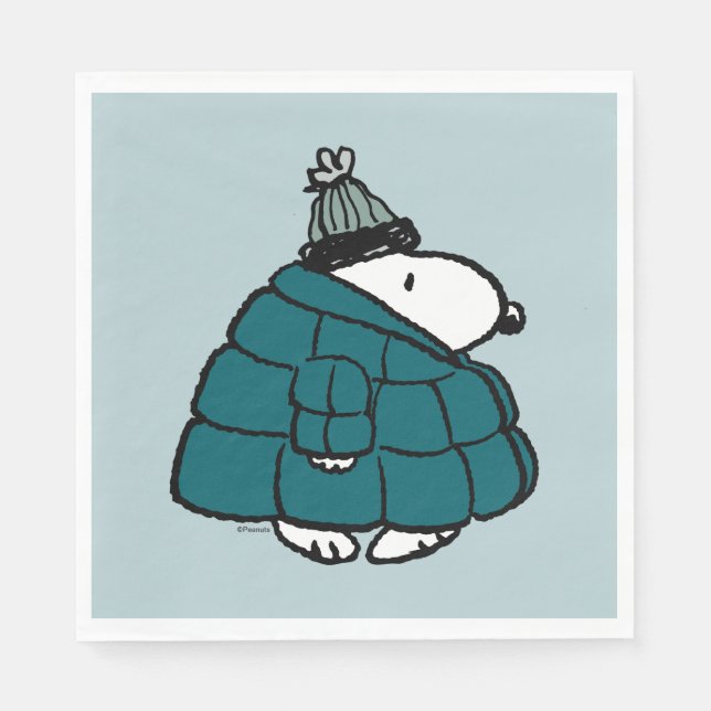Serviette En Papier cacahuètes | Veste Snoopy Winter Puffer (Devant)