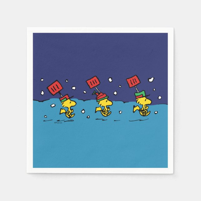 Serviette En Papier cacahuètes | Woodstock Snow Shovel Team (Devant)