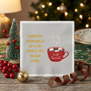 Serviette En Papier Cacao chaud amusant & fête de Noël festive de Noël