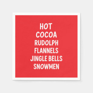 Serviette En Papier Cacao Chaud Rudolf Chemises en Flanelle Sonnailles