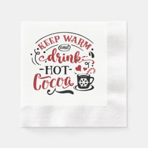 Serviette En Papier Cacao de Noël festif en art de mots