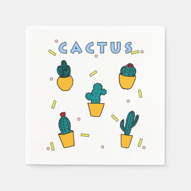 Serviette En Papier Cactus (Devant)