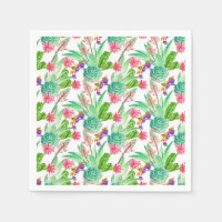 Cactus aquarelle brillante et Motif succulent