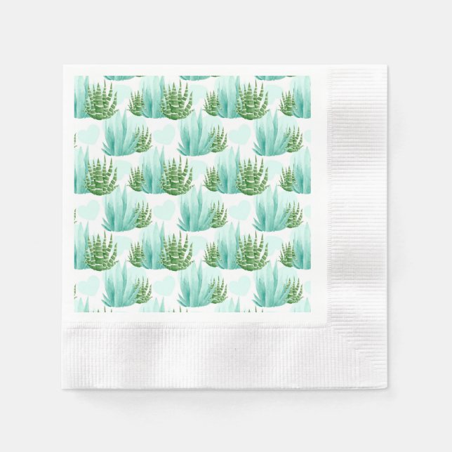 Serviette En Papier Cactus aquarelle motif serviettes (Devant)