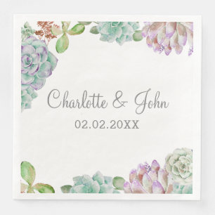 Serviette En Papier Cactus du désert Succulents Mariages serviettes