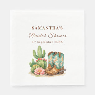Serviette En Papier Cactus en terre cuite Arizona Cowgirl Enterrement 