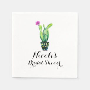 Serviette En Papier Cactus Floral Rustique Fête des mariées sud-ouest