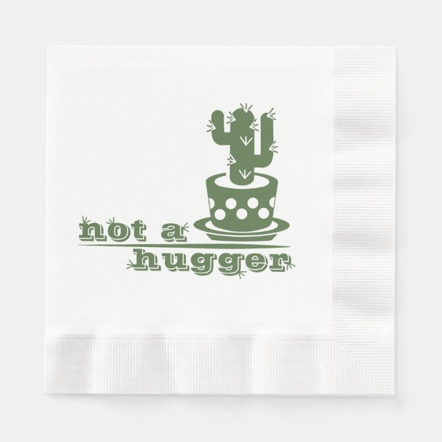 Serviette En Papier Cactus Pas un gros cactus drôle dire (Devant)