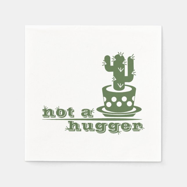 Serviette En Papier Cactus Pas un gros cactus drôle dire (Devant)