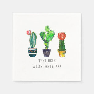 Serviette En Papier cactus, succulent, aquarelle, fiesta, mexicaine,