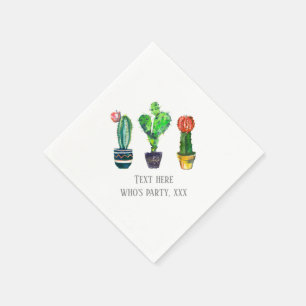 Serviette En Papier cactus, succulent, aquarelle, fiesta, mexicaine,