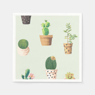 Serviette En Papier Cactus succulent mûre romantique sur l'arrière - p
