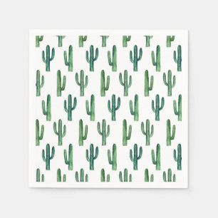 Serviette En Papier Cactus vert. Cactus aquarelle. Botanique moderne