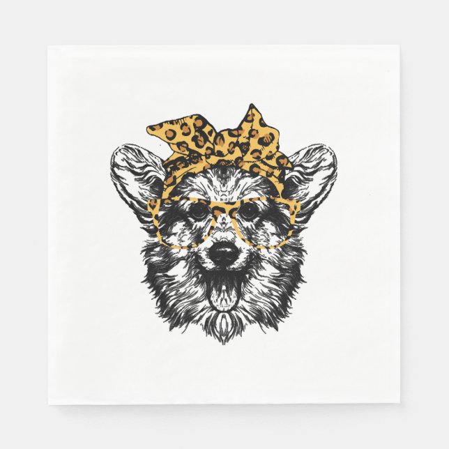 Serviette En Papier Cadeau à l'amant de chien de Corgi Funny (Devant)