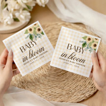 Cadeau Bébé en Fleur Gingham Tournesol Automne