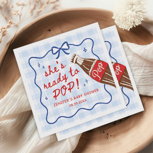 Serviette En Papier Cadeau Bleu Elle est Prête à Accoucher Baby Shower