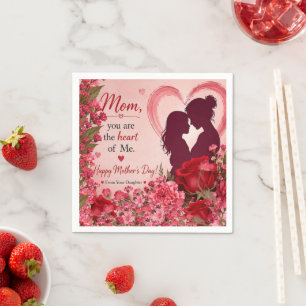 SERVIETTE EN PAPIER CADEAU D'AMOUR POUR LA FÊTE DES MÈRES