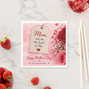 SERVIETTE EN PAPIER CADEAU D'AMOUR POUR LA FÊTE DES MÈRES