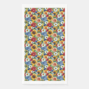 Serviette En Papier Cadeau d'anniversaire   Composition florale vibran