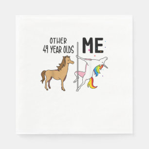 Serviette En Papier Cadeau d'anniversaire d'autres licornes de 49 ans 