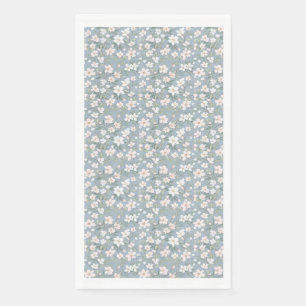 Serviette En Papier Cadeau d'anniversaire Floral rose et blanc sans