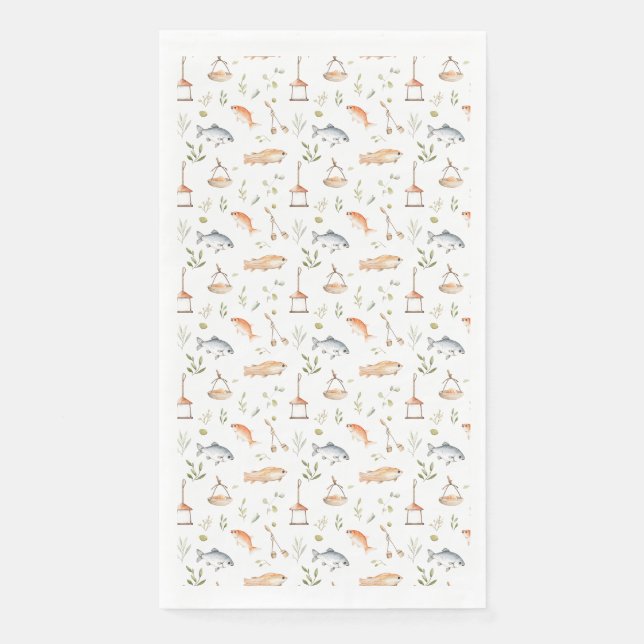 Serviette En Papier Cadeau d'anniversaire | Pêche avec moi (Devant)