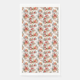 Serviette En Papier Cadeau d'anniversaire Père Noël festif et floral