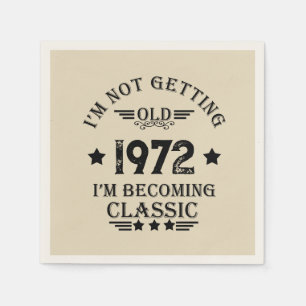 Serviette En Papier Cadeau d'anniversaire vintage personnalisé noir