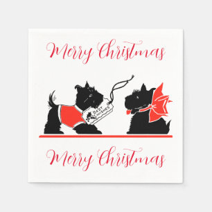 Serviette En Papier Cadeau de Chiens de Terrier Noir