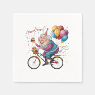 Serviette En Papier Cadeau de cyclisme drôle joyeux anniversaire grand