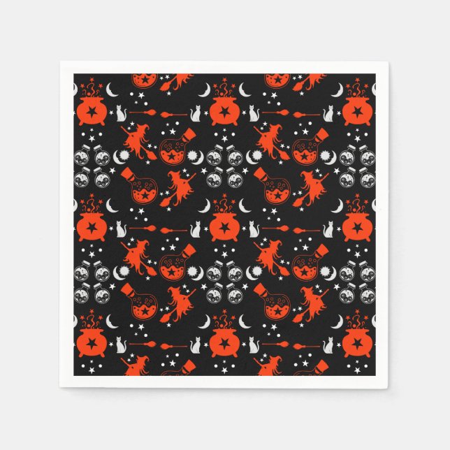 Serviette En Papier Cadeau de décoration de soirée de sorcière (Devant)