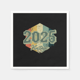 Serviette En Papier Cadeau de fête d'anniversaire 2025 Vintage Retro P