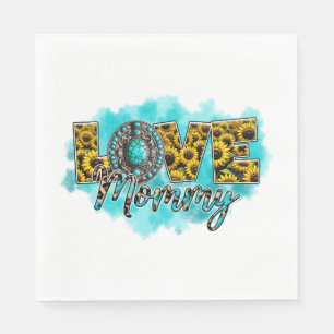 Serviette En Papier Cadeau de la fête des mères Amour Floral Mommy