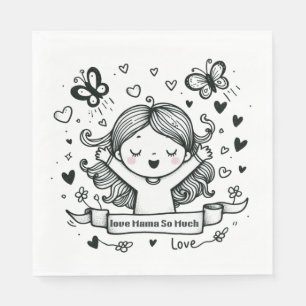 Serviette En Papier Cadeau de la fête des mères   Amour maman tant