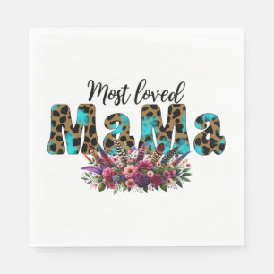 Serviette En Papier Cadeau de la fête des mères   La maman la plus aim
