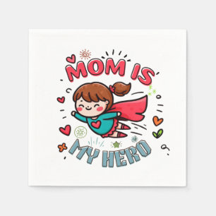 Serviette En Papier Cadeau de la Fête des Mères Maman est mon héroïn