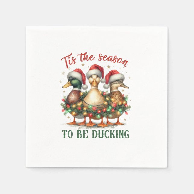 Serviette En Papier Cadeau de Noël à être canard (Devant)