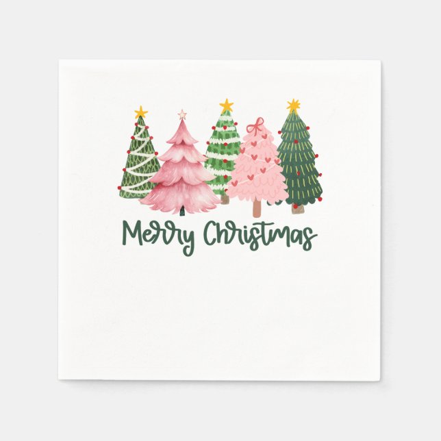 Serviette En Papier Cadeau de Noël Arbre de Noël Joyeux (Devant)