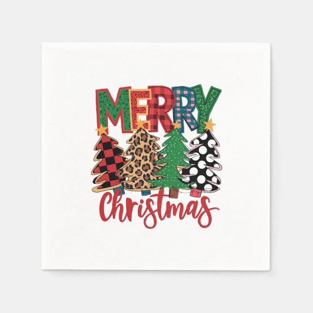 Serviette En Papier Cadeau de Noël Joyeux Noël (Devant)