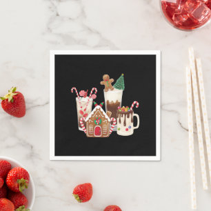 Serviette En Papier Cadeau de Noël pour amateur de café au pain d'épic