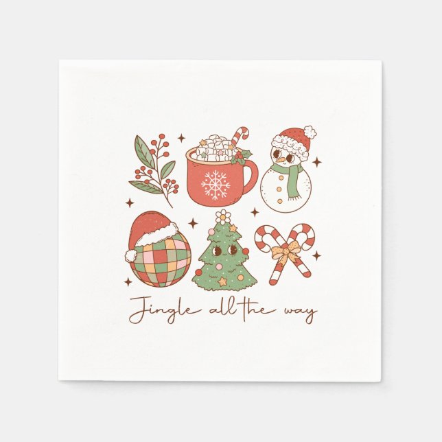 Serviette En Papier Cadeau de Noël : sonnez partout (Devant)