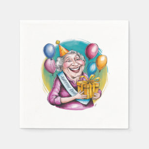 Serviette En Papier Cadeau de plaisanterie d'anniversaire de Nana drôl
