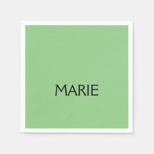 SERVIETTE EN PAPIER CADEAU DE TEXTE AJOUTEZ VOTRE NOM VERT MINIMAL SIM
