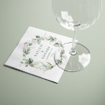 Serviette En Papier Cadeau d'eucalyptus à l'aquarelle élégant pour mar<br><div class="desc">Décor de serviette de cadeau de mariage élégant à l'eucalyptus à l'aquarelle verte. Fait partie d'une suite de mariage complète</div>