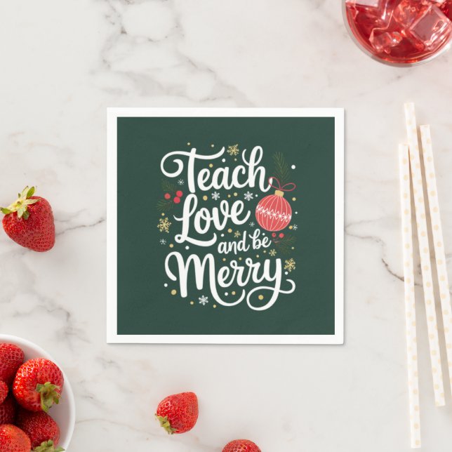 Serviette En Papier Cadeau drôle pour professeur Noël Enseigner Amour  (En situation)