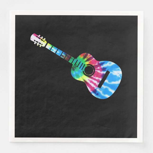 Serviette En Papier Cadeau Guitare Guitaristes (Devant)