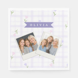 Serviette En Papier Cadeau personnalisé avec motif de fleur sauvage bl