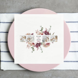 Serviette En Papier Cadeau photo de collage moderne Fleurs de photos B